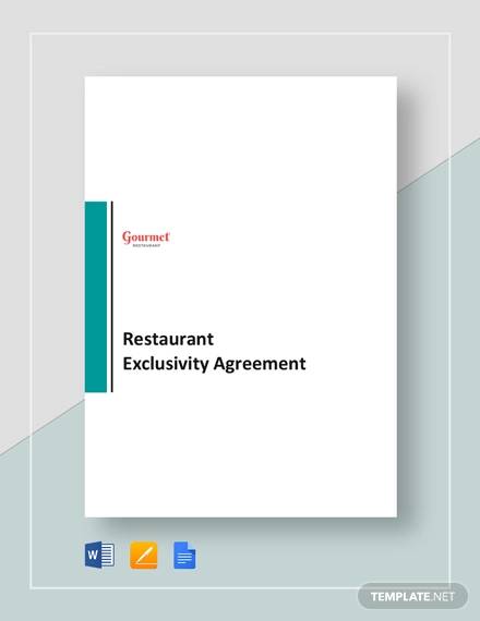 restaurant exclusivity agreement