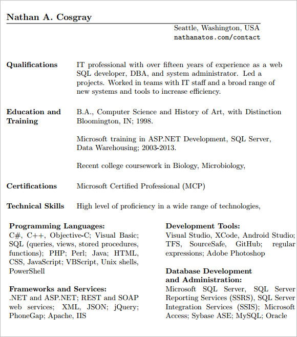 how to build a resume database