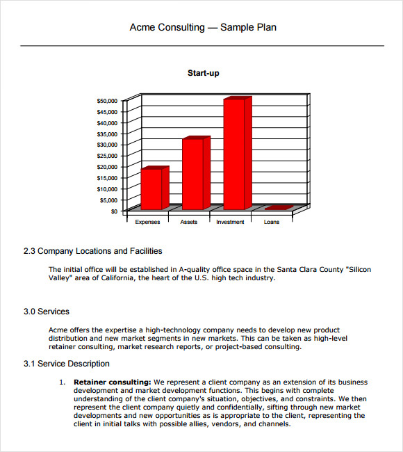 free sample business plan for consulting firm