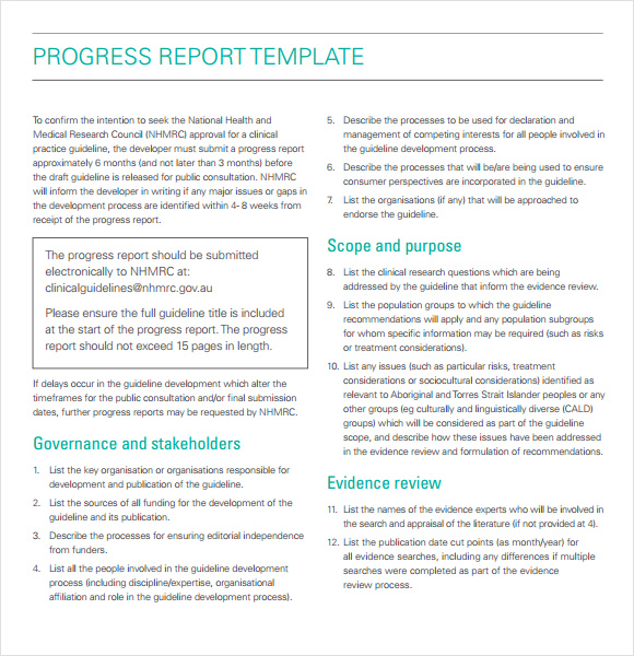 how to write a progress report for research paper