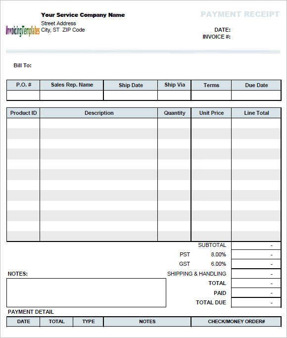 Service Receipt Templates 14 Free Word Excel PDF Formats Samples Examples Designs