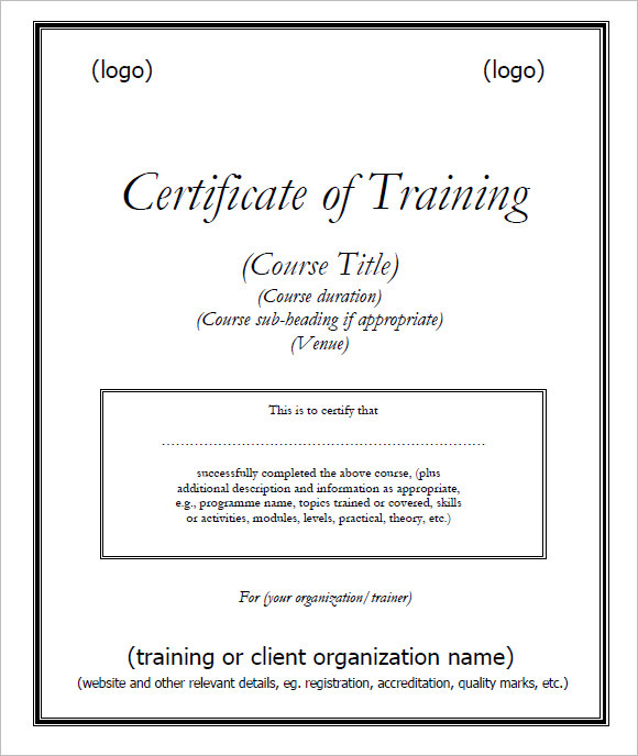 30+ Training Certificate Templates – Samples, Examples, Format