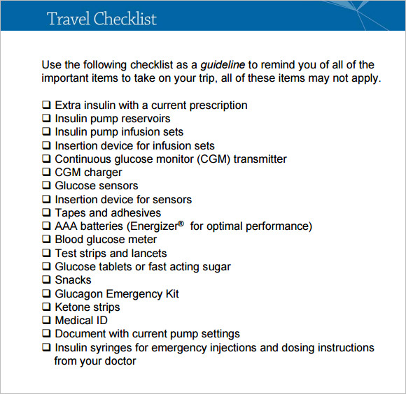 travel health checklist