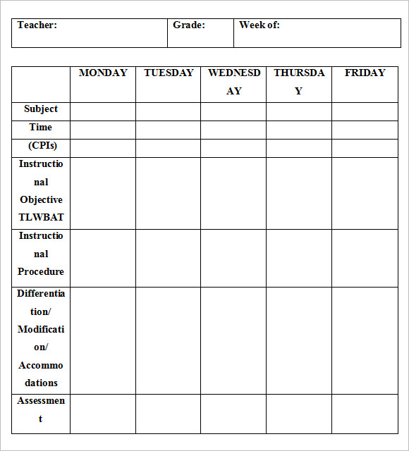 free 8 weekly lesson plan samples in google docs ms word pages pdf