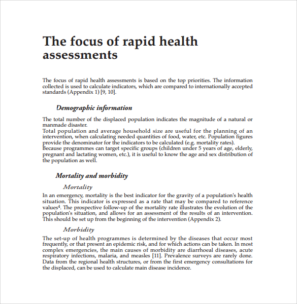 health assessment thesis