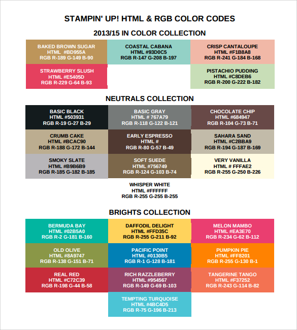 free download html color code chart