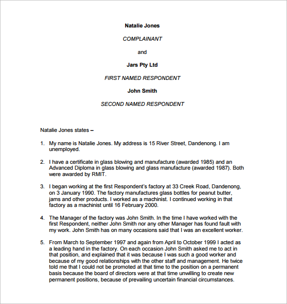 character witness statement template