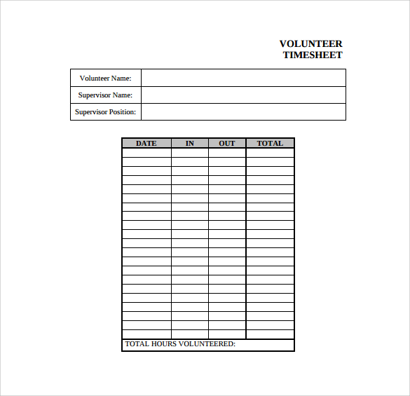 11-volunteer-timesheet-samples-sample-templates