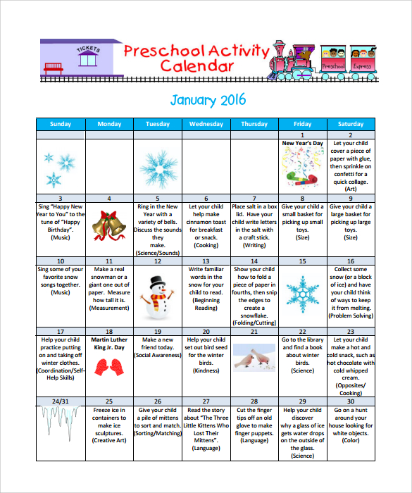 preschool calendar ideas1