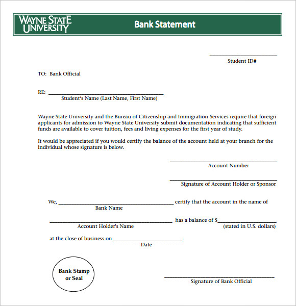 10 Bank Statement Templates â€“ Free Samples , Examples & Format | Sample ...