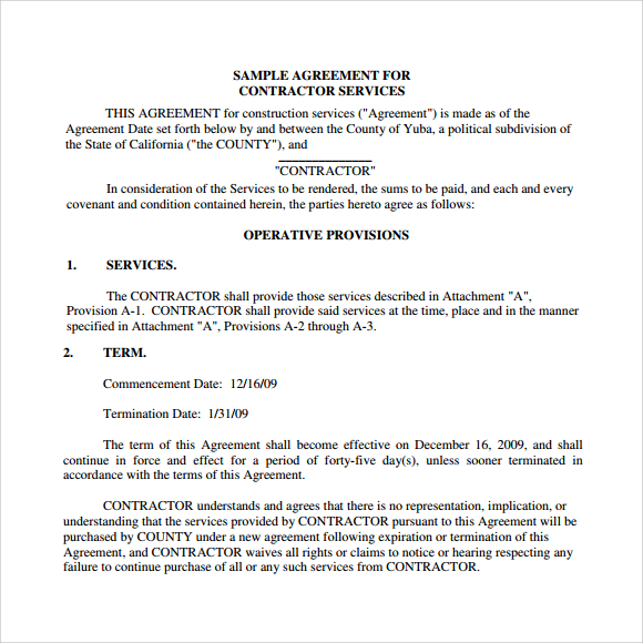 html contract form template Agreement Documents   PDF, 12  In Sample Contract Word