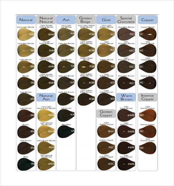 downloadable hair color chart for free
