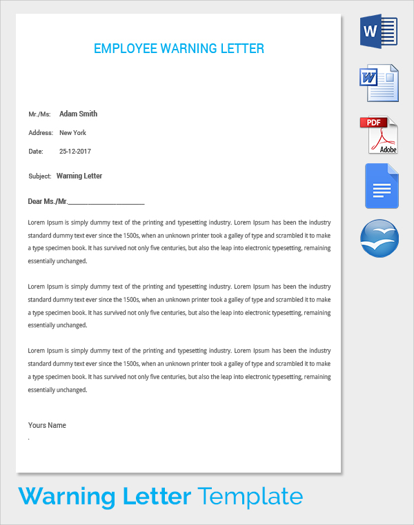 employee warning letter template