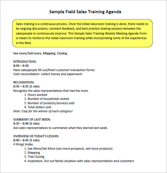 Sales Meeting Agenda Template