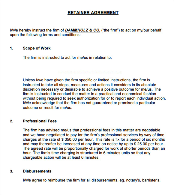 Design Retainer Agreement Templates