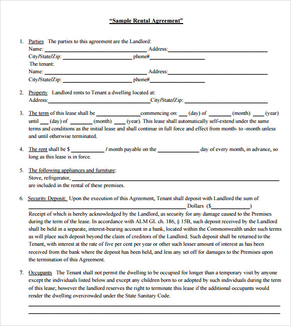 free word lease agreement templates download