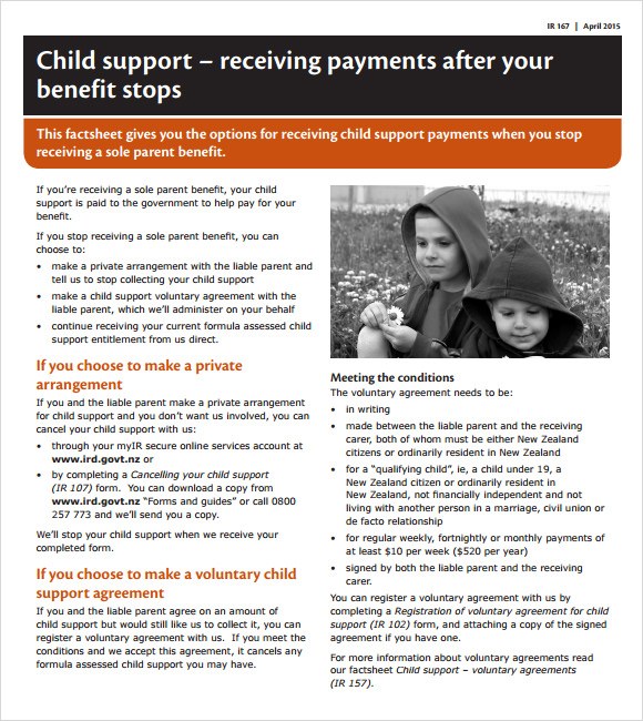 private child support agreement template