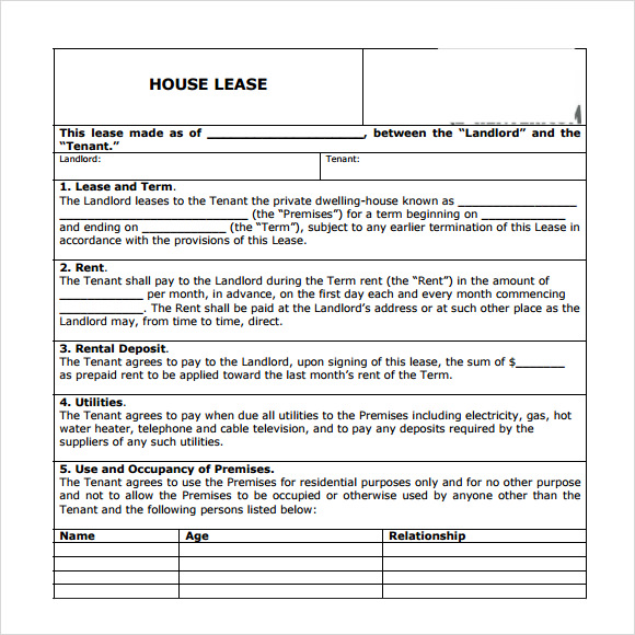 free 11 sample house lease agreement templates in pdf