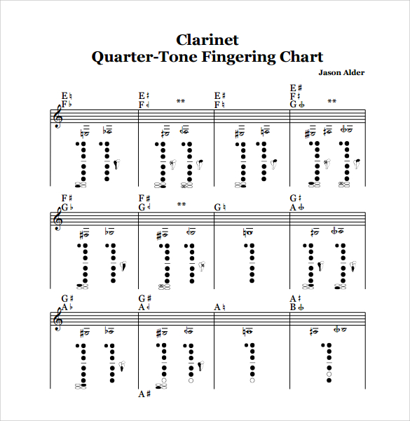 Printable Clarinet Fingering Chart