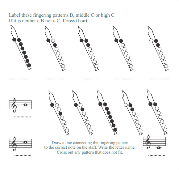 printable recorder finger chart for kids