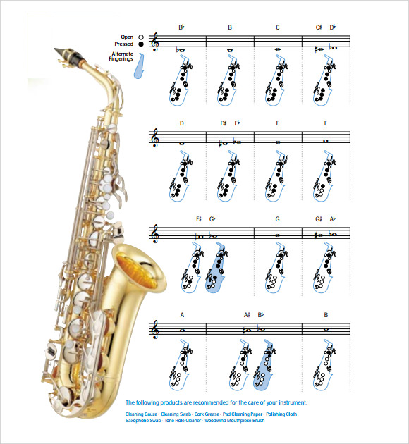 FREE 9+ Sample Saxophone Fingering Chart Templates in PDF