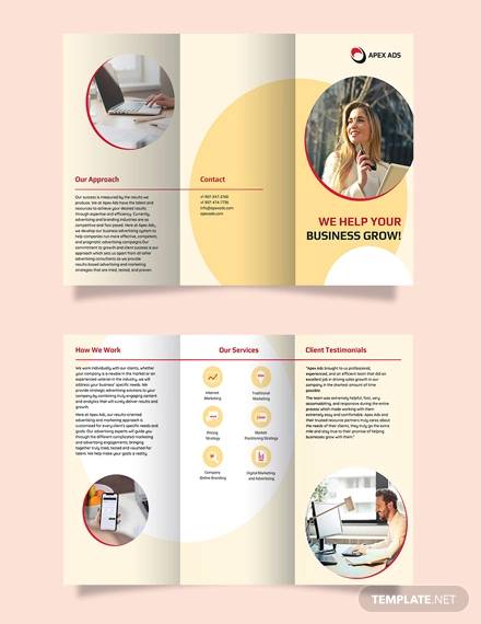 advertising consultant tri fold brochure template