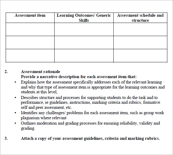 assessment plan template pdf