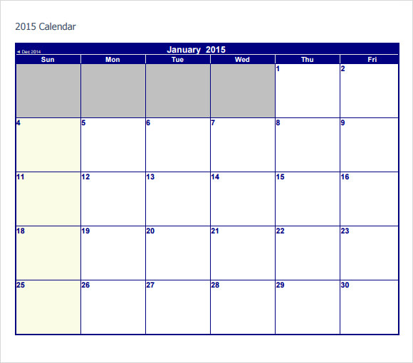 blank printable calendar
