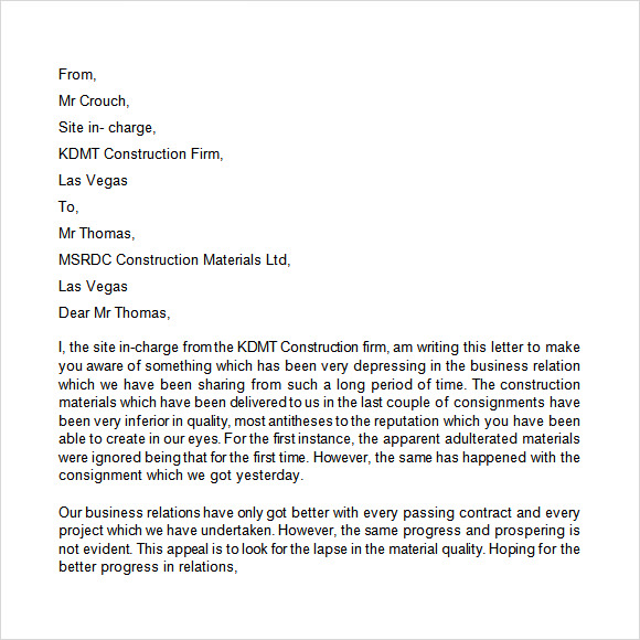 business appeal letter