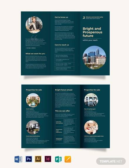 commercial sale tri fold brochure template