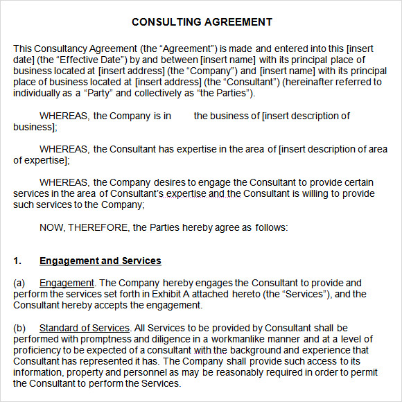 FREE 14 Sample Consulting Agreement Templates In PDF MS Word 