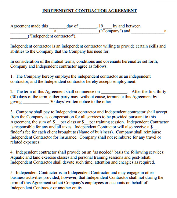 9 Sample Contractual Agreements Sample Templates