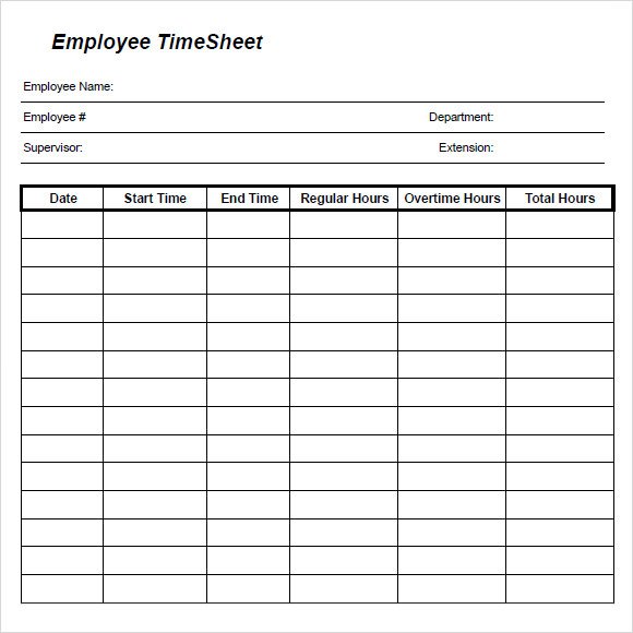 daily timesheet template sample