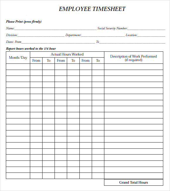 employee timesheet template pdf
