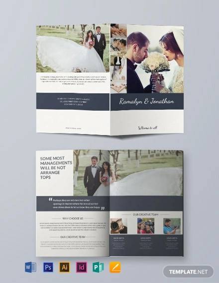 free creative wedding bifold brochure template
