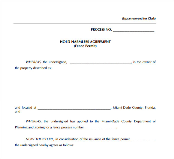 free hold harmless agreement template