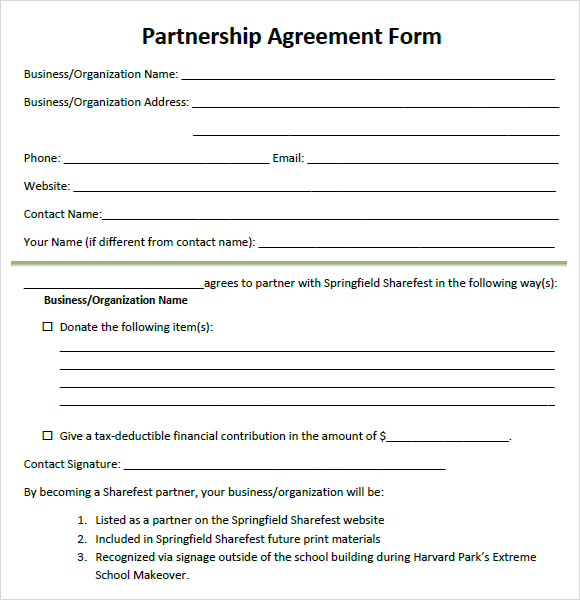 8-sample-partnership-agreements-sample-templates