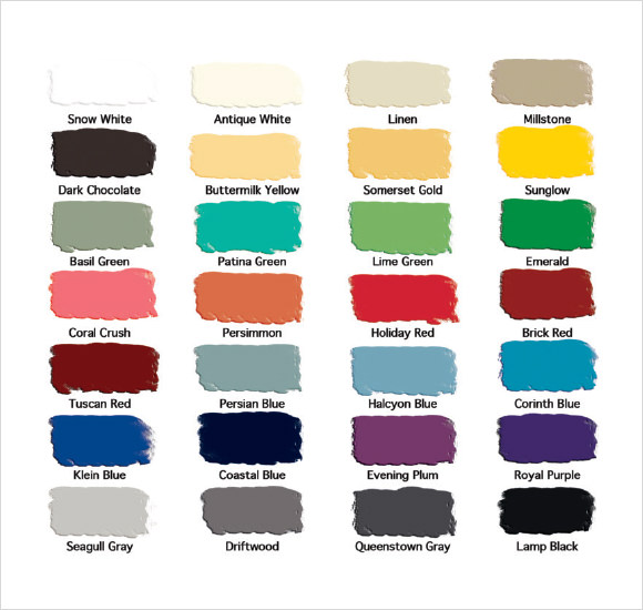 general color chart download