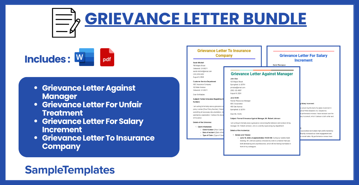 grievance letter bundle