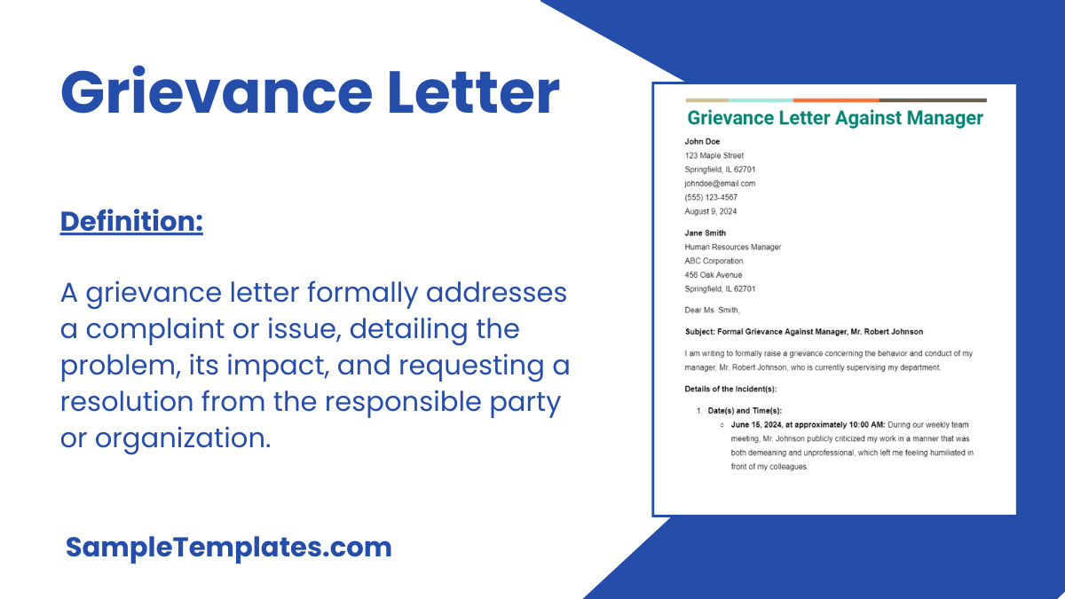 Grievance Letter