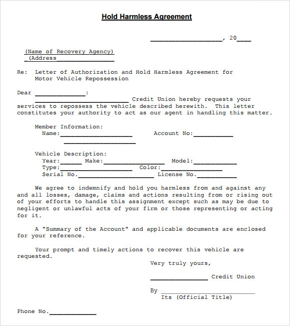 FREE 10  Sample Hold Harmless Agreement Templates in PDF MS Word