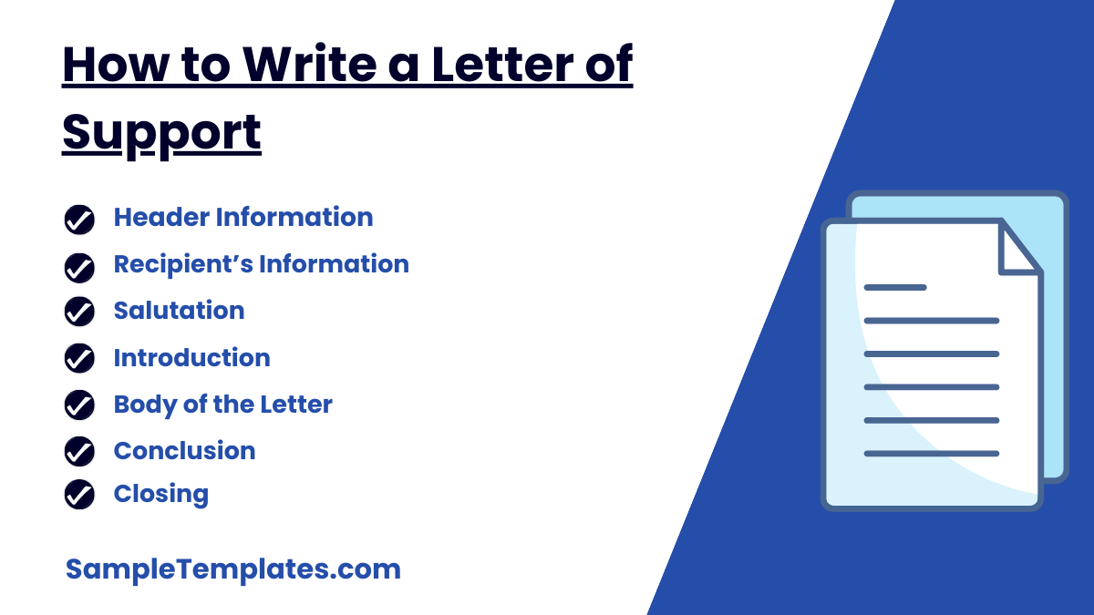 how to write a letter of support