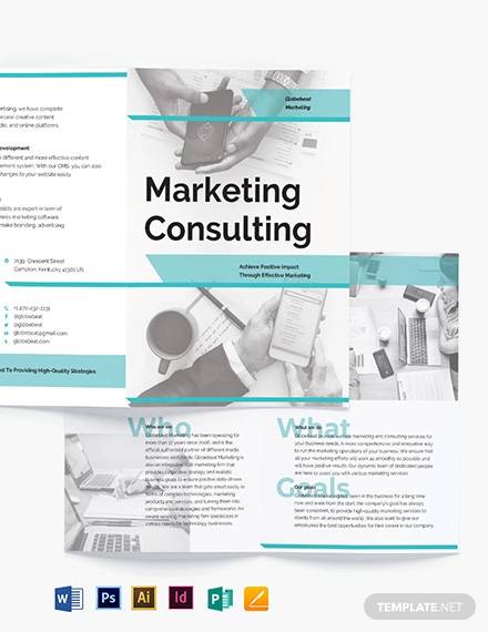 marketing consultant bi fold brochure template