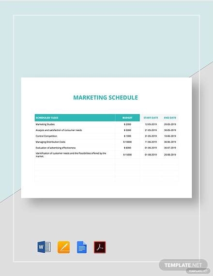 marketing schedule template1