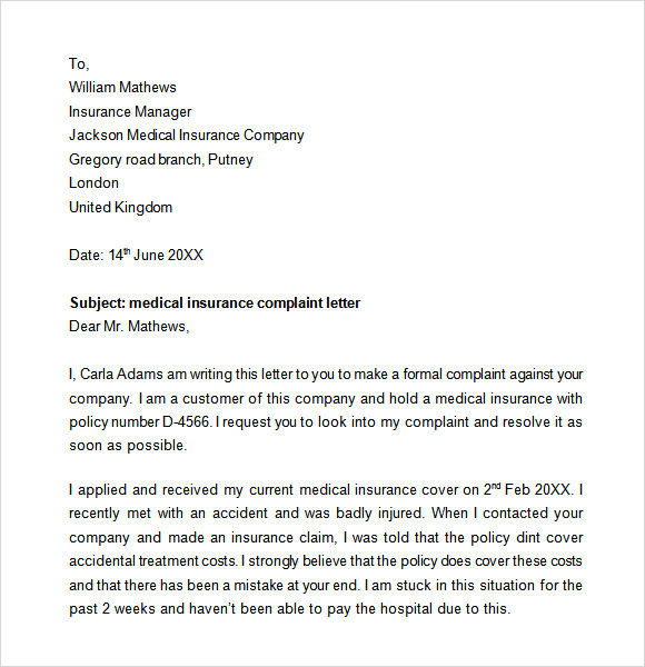 application letter for medical claim application letter for medical claim
