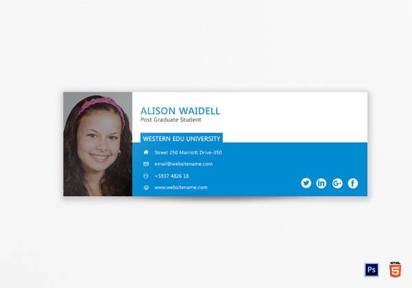 postgraduate student email signature template