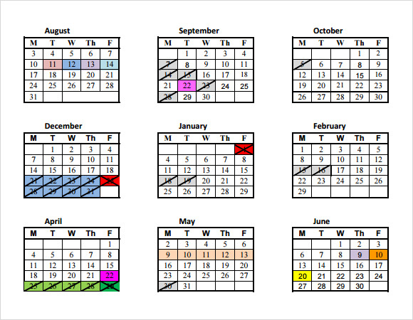 FREE 17+ Preschool Calendar Templates in Google Docs | MS Word | Apple ...