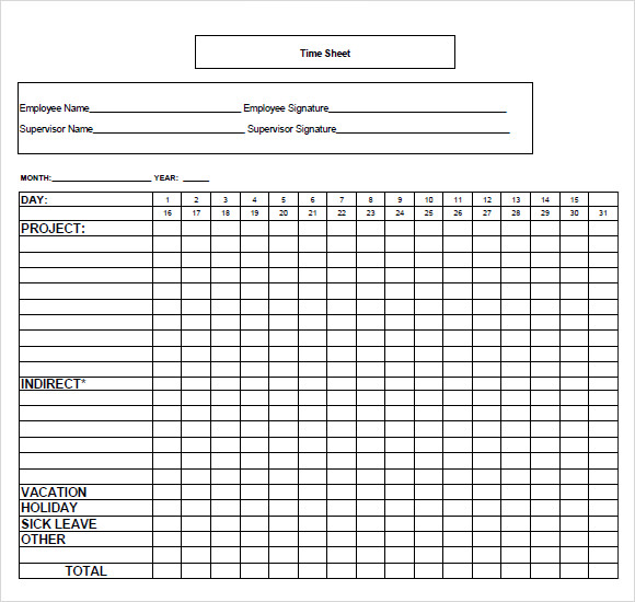 project time tracking template