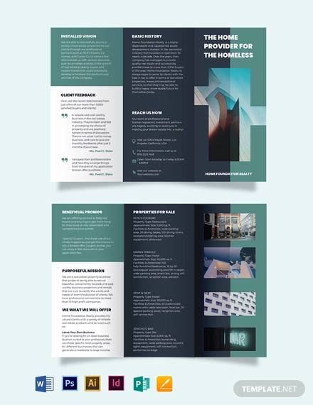 real estate investment group tri fold brochure template
