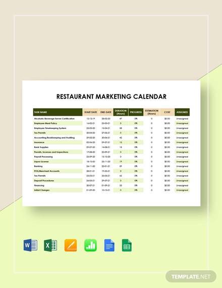 FREE 28  Sample Marketing Calendar Templates in PDF MS Word Google